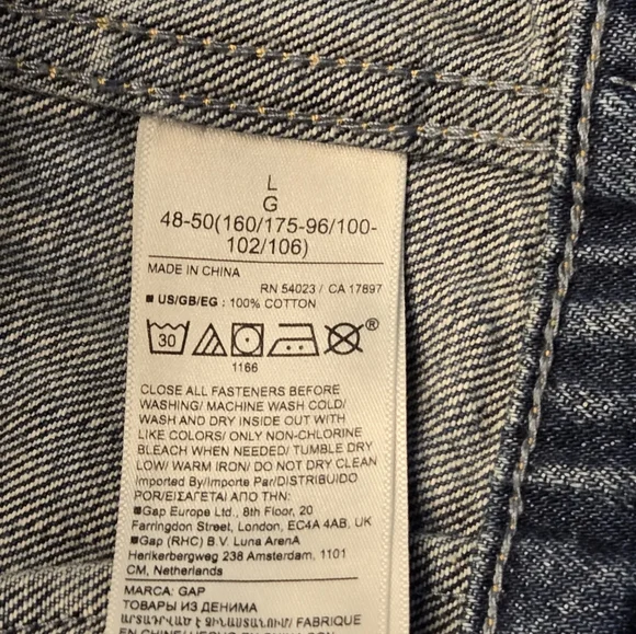 Gap Denim Jean Jacket Womens Large Medium Wash Lots Of Pockets Retro - Picture 9 of 9